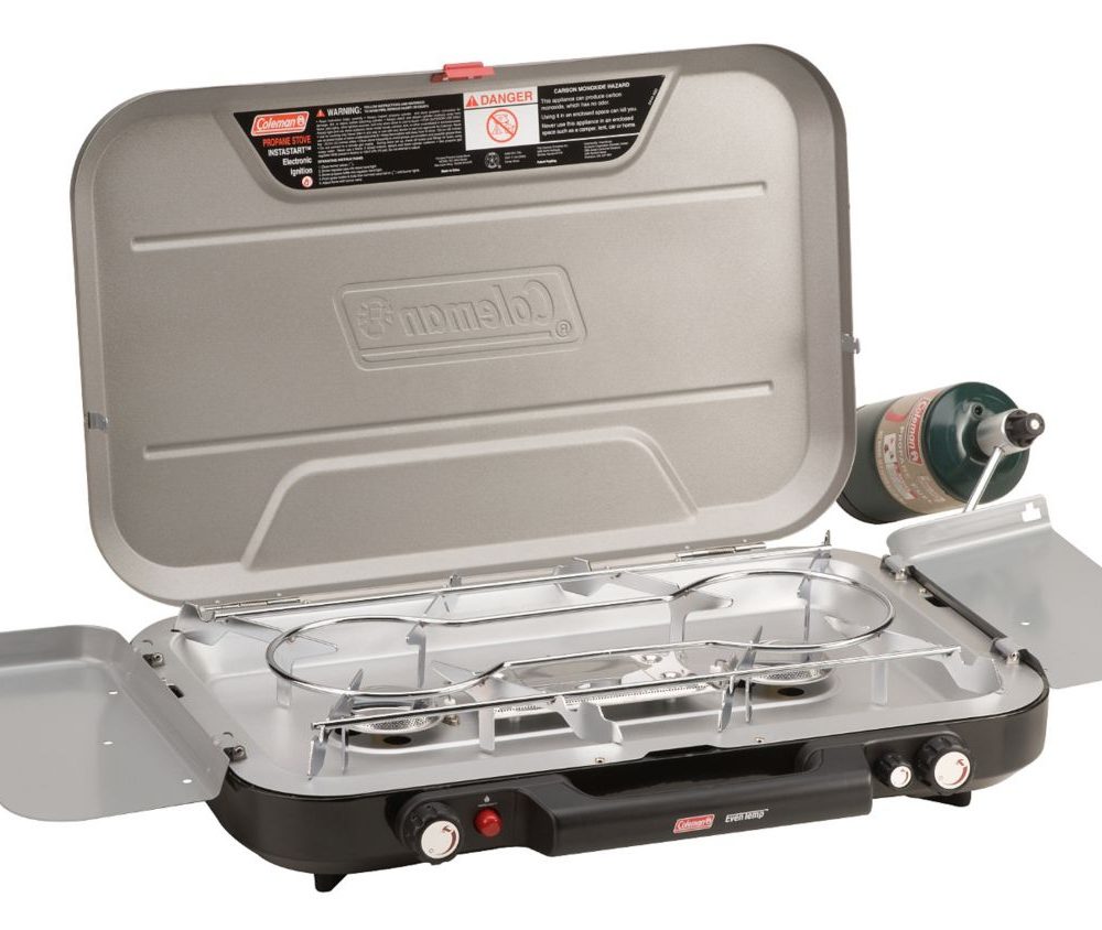 Coleman Even Temp Triple-Burner 28,000 BTUs Camp Stove with Aluminum Griddle