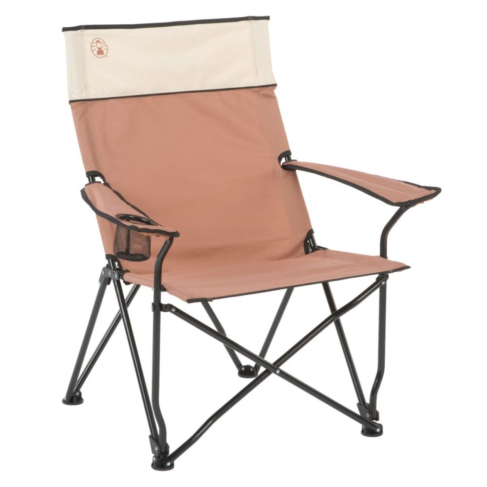 Coleman Steel Sling Oversize Folding Camping Chair with Cup Holder & Carry Bag