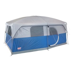 Coleman Hampton 3-Season, 9-Person, 2-Room Camping Cabin Tent with Room Divider, Rain Fly & Carry Bag