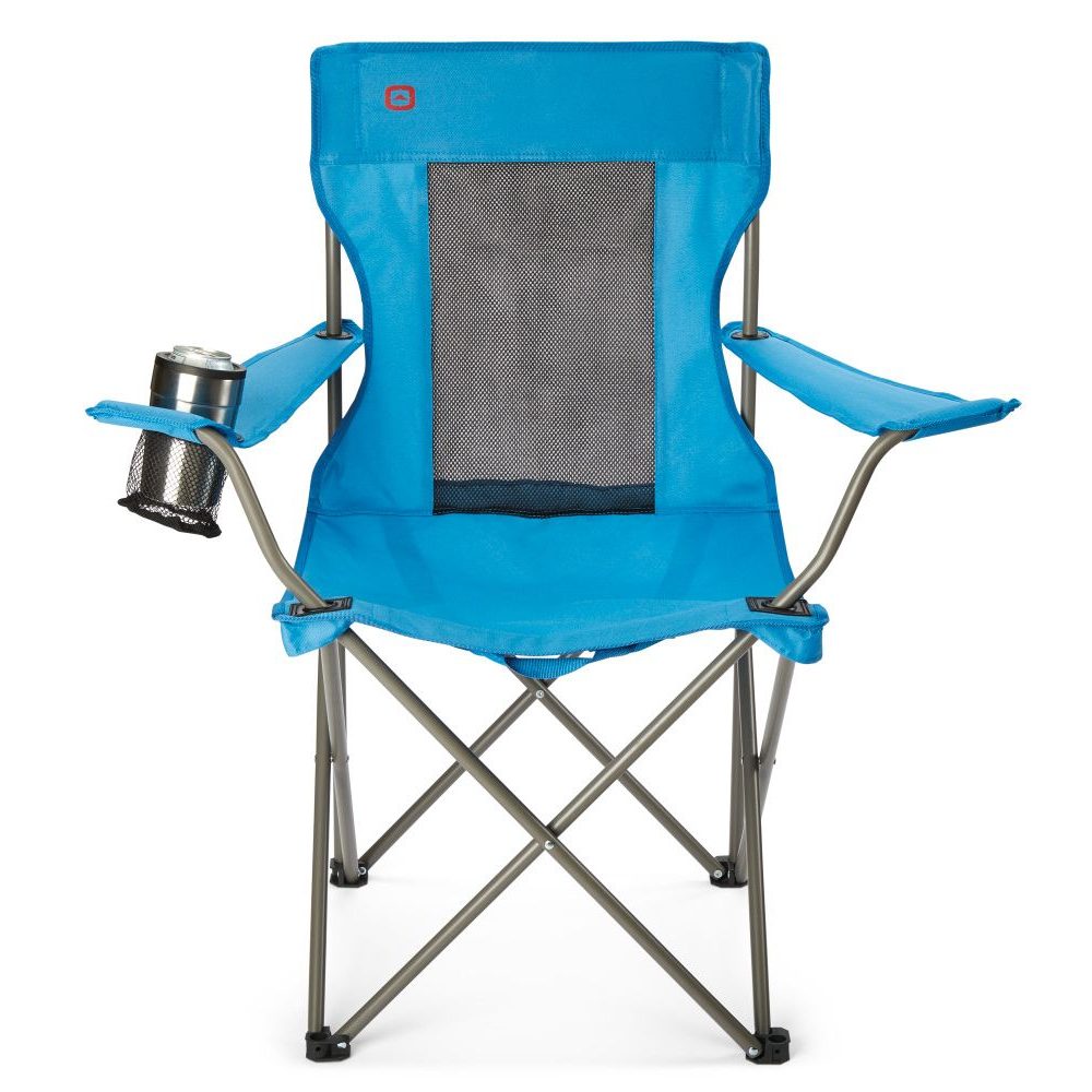Outbound Mesh Back Folding Camping Quad Chair with Cup Holder & Carry Strap