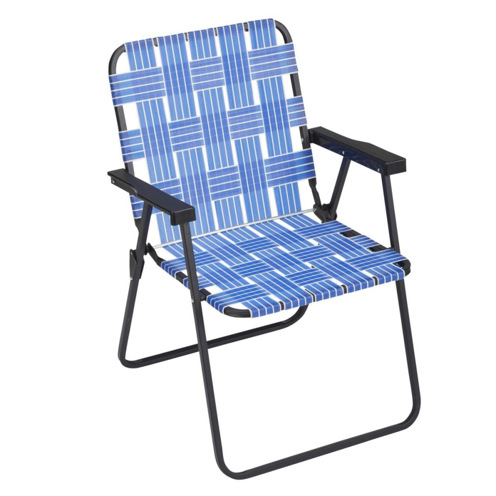 Outbound Classic Retro Portable Webbed Lawn Chair, Blue