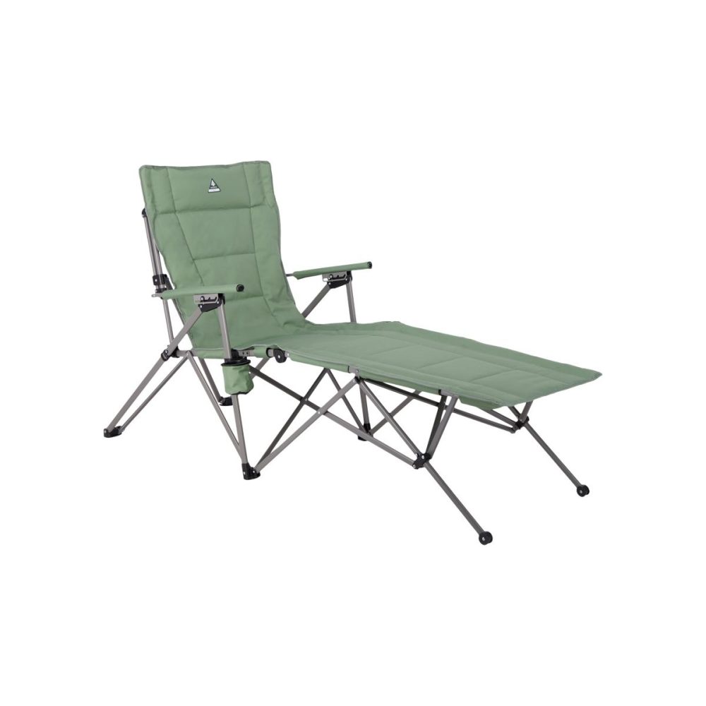 Outbound Lightweight Folding Camping Quad Chair with Solid Armrests & Swivel Cup Holder