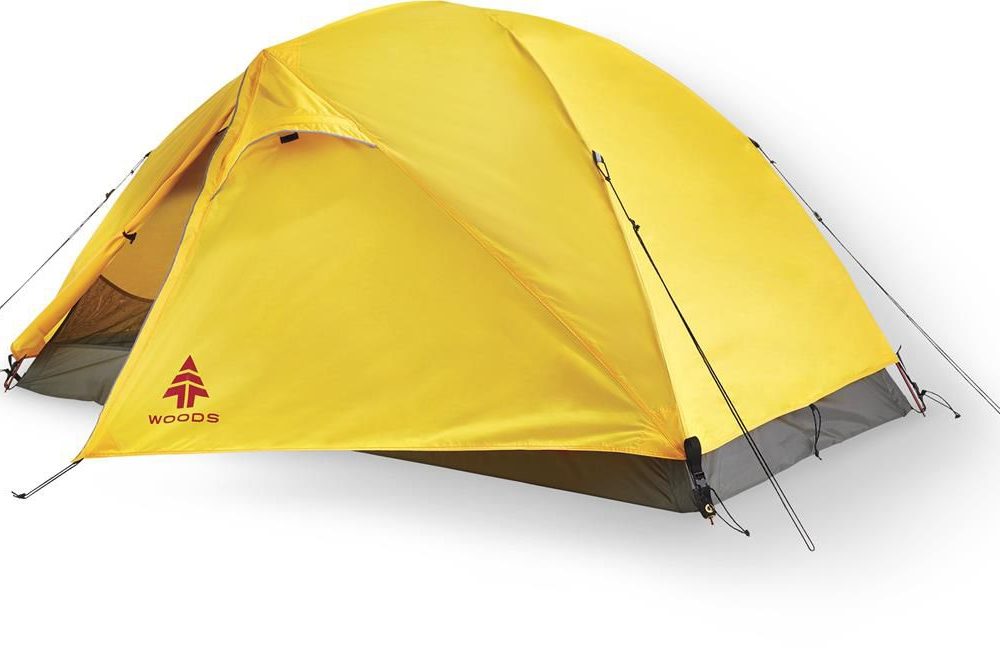 Woods Cascade 3-Season, 2-Person Camping Dome Tent w/ 2 Doors, Vestibules, Rain Fly & Carry Bag