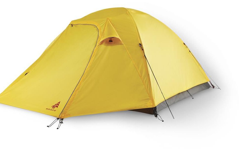 Woods Cascade 3-Season, 4-Person Camping Dome Tent w/ 2 Doors, Vestibules, Rain Fly & Carry Bag