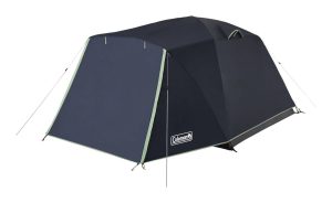 Coleman Skydome 3-Season, 4-Person Easy Set-Up Camping Dome Tent with Rain Fly, Vestibule, E-Port & Carry Bag, Blue Nights