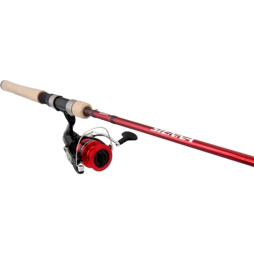 Shimano Sienna Spinning Fishing Rod and Reel Combo, Medium, 6.6-ft