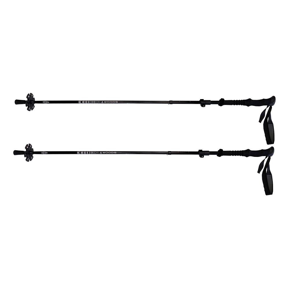 Woods Collapsible Adjustable Aluminium Trekking Poles w/ Carry Bag For Hiking & Walking