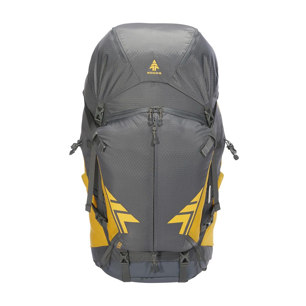 Woods Expedition Peak Lightweight Water-Resistant Backpack For Hiking, Camping & Travel 60-L