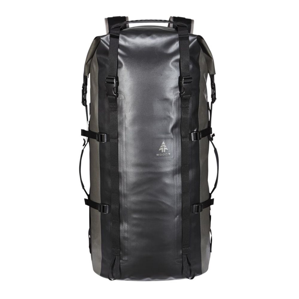 Woods Expedition Portage Lightweight Water-Resistant Dry Pack Backpack 65-L For Hiking Camping Kayaking