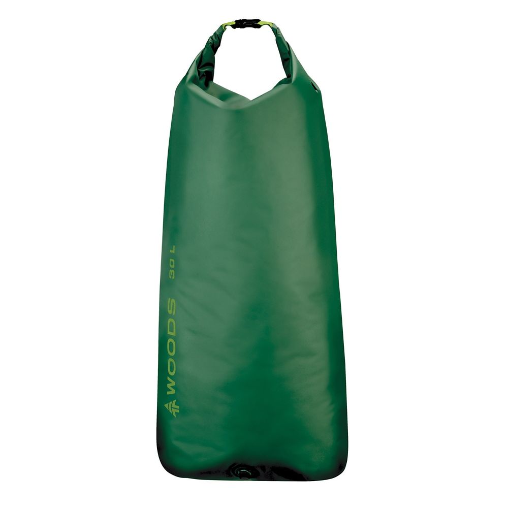 Woods Lightweight Waterproof Dry Bag w/ Valve For Camping, Hiking & Water Sports 30-L Green