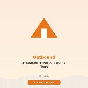 Outbound 3-Season, 4-Person Camping Dome Tent w/ Rain Fly & Carry Bag