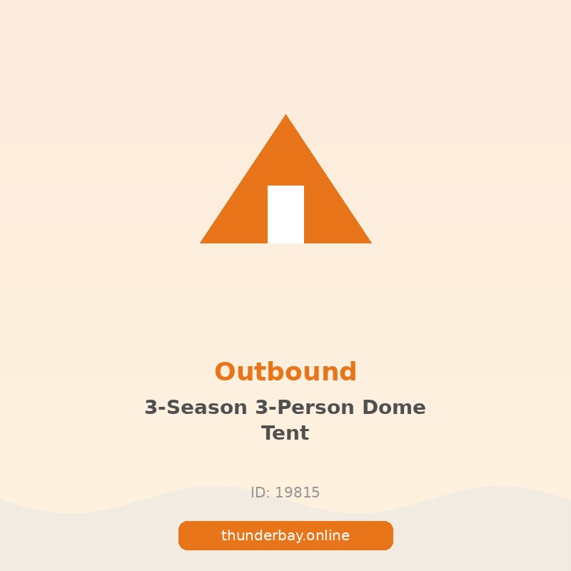 Outbound 3-Season, 3-Person Camping Dome Tent w/ Rain Fly & Carry Bag