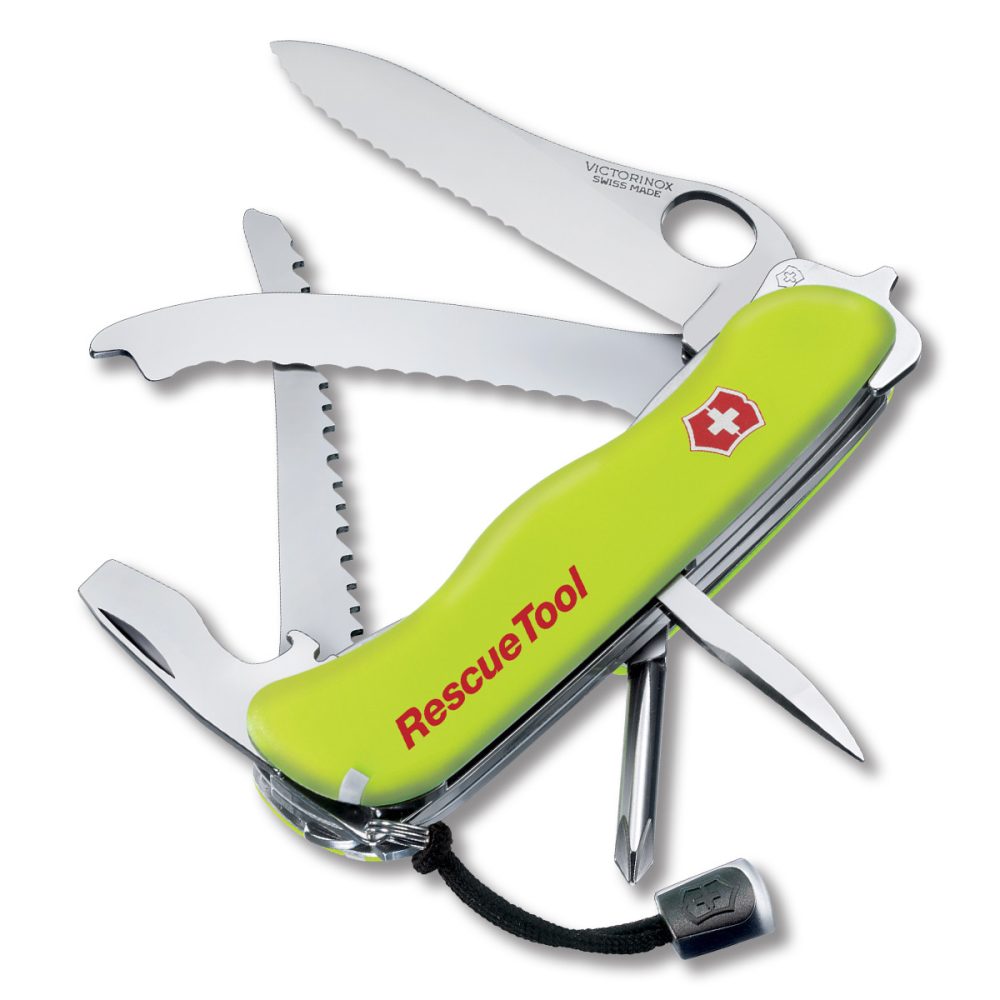 Victorinox StayGlow Rescue Tool Swiss Army Knife Multi-Tool with Pouch, Yellow