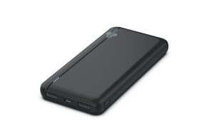 Bluehive 3-Port 10,000 mAh 20W Slim Portable Power Bank with Quick Charge & Battery Indicator, Compatible with Most Devices, Black