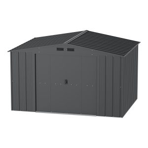 Duramax Metal Outdoor Storage Shed with Steel Frame, Dark Grey, 10-1/2-ft x 8-ft