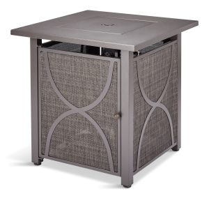 For Living Bluebay Outdoor Fire Pit Table, Square, 40,000 BTU, Black