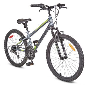 Supercycle Nitro 24 XT Youth Hardtail Mountain Bike, 24-in Wheel, Grey/Green