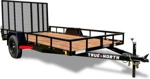 True North 77-in x 12-ft Utility Trailer With Gate, Black
