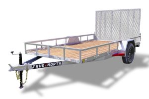 True North 77-in x 12-ft Utility Trailer With Gate, Silver